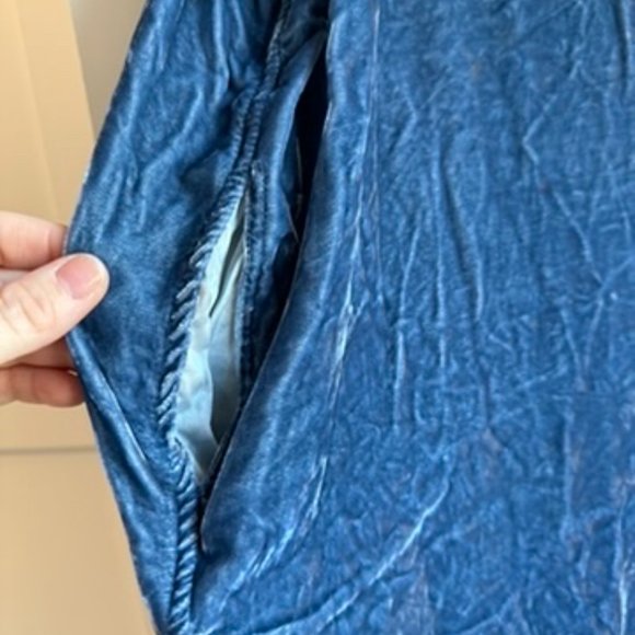 Free People x CP Shades Blue Velvet T-Shirt Dress - Picture 3 of 6